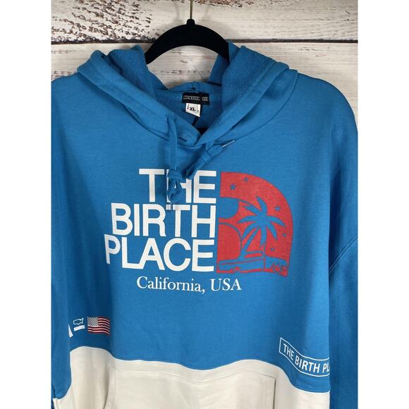 The Birth Place Hoodie Sweatpants Set Mens XL Blue White California USA 24/7 365 - Picture 3 of 11